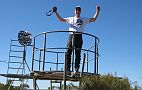 30-Laurie takes in the views from Hensley Trig lookout on the Border Track